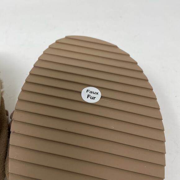 Koolaburra By UGG  Ishani Suede Bow Faux Fur Slippers Slides Amphora Taupe 10 - Picture 9 of 14